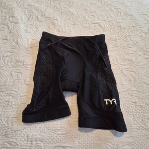 TYR 7" Competitor Series Triathlon Chamois Cycling Short black men's Small
